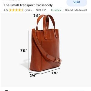Madewell small transport bag in brown leather good condition. Includes strap.